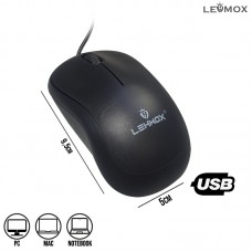 Mouse com Fio USB Óptico Ergonômico Office Lehmox LEY-1514 - Preto